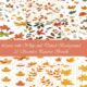 Leaves with White and Dotted Background Bundle – 20 seamless patterns bundle