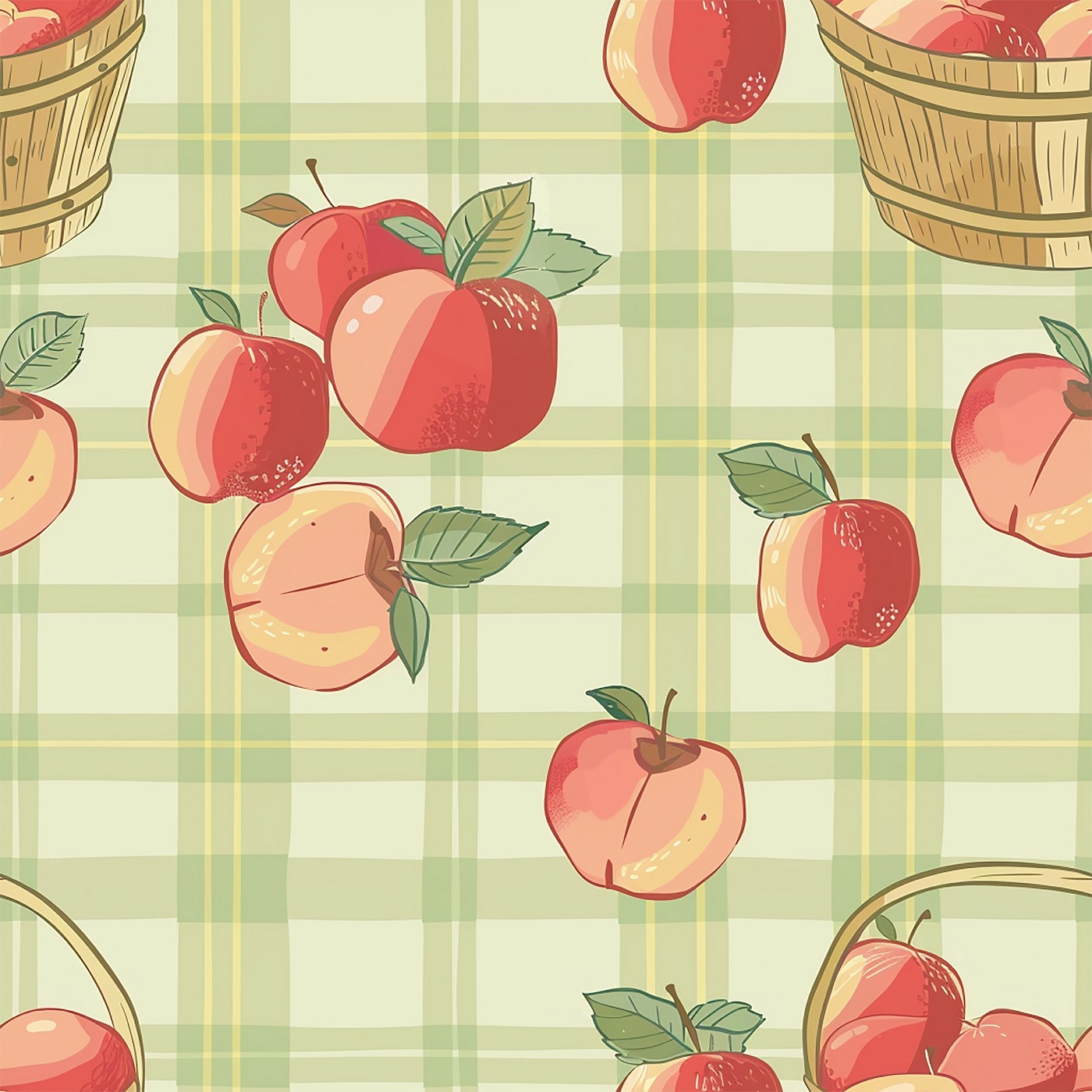 Faided Apples – seamless pattern