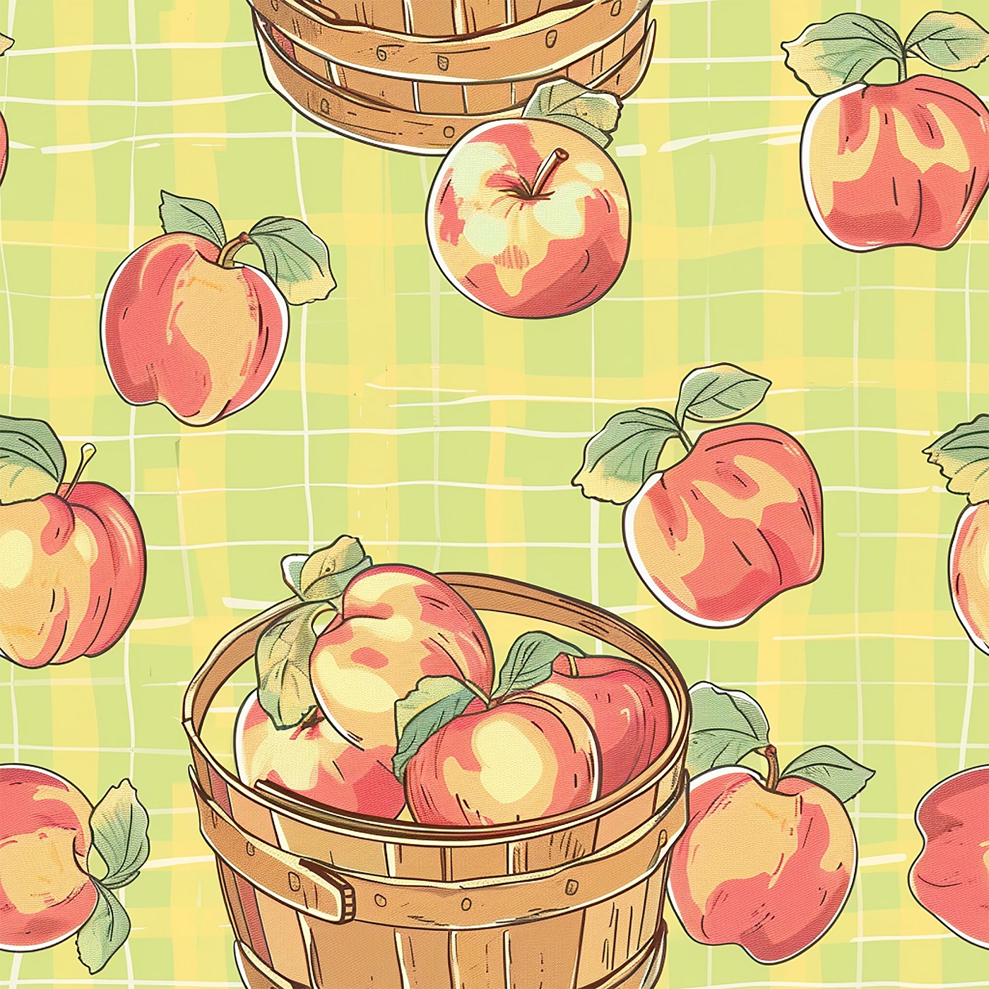 Falling Apples – seamless pattern