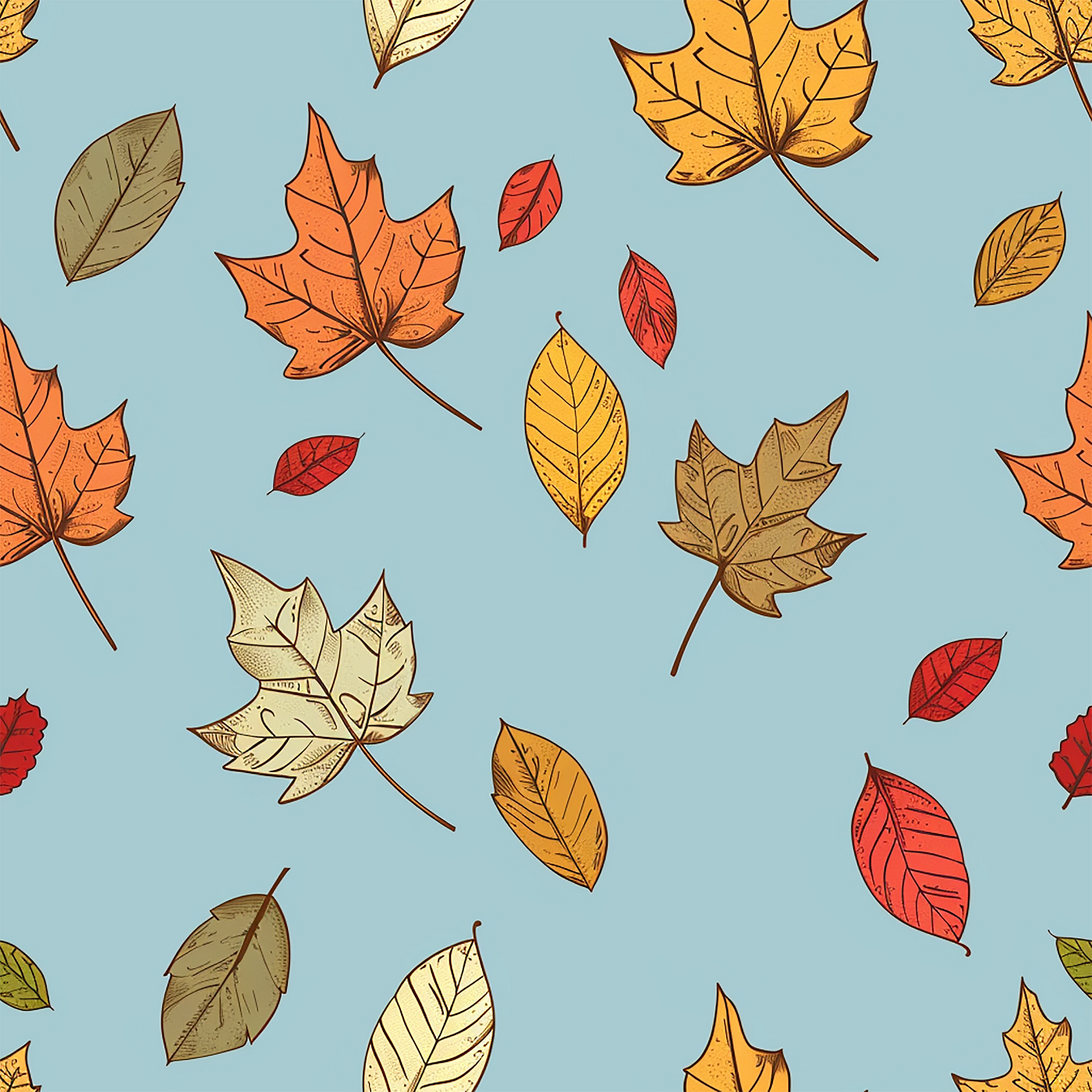 Falling Leaves – seamless pattern