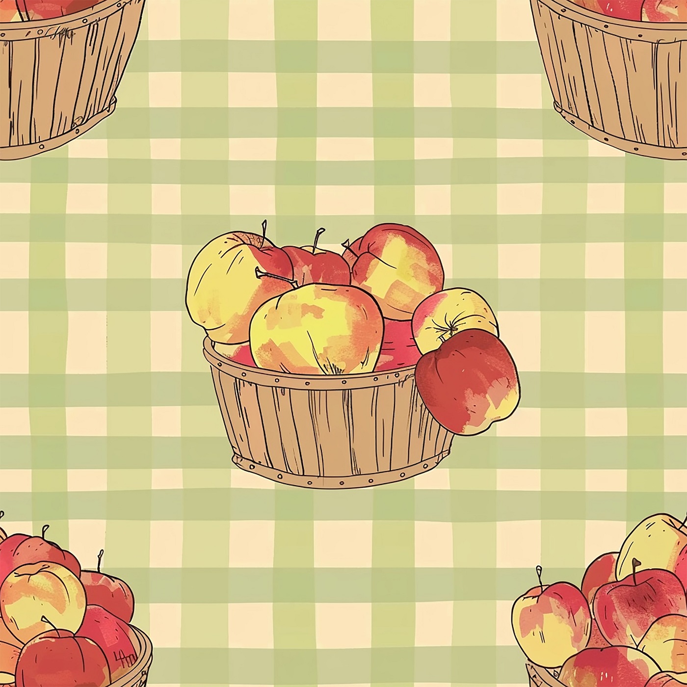 Nostalgy of an Apple – seamless pattern