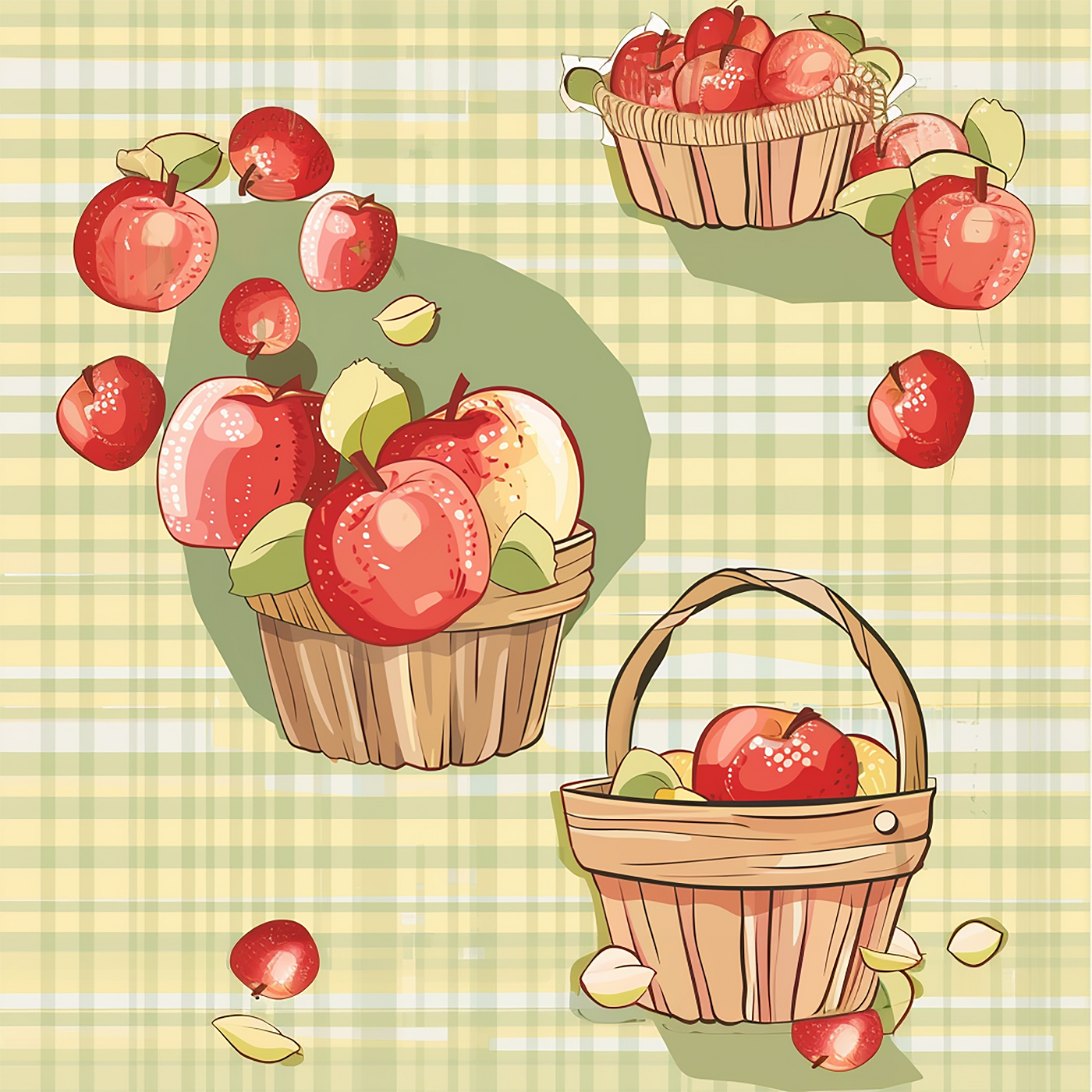 Picking Apples – seamless pattern