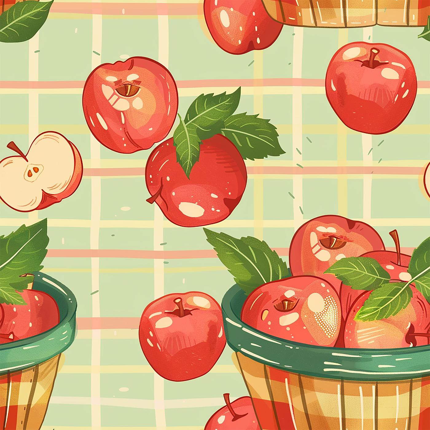 Playful Apples – seamless pattern